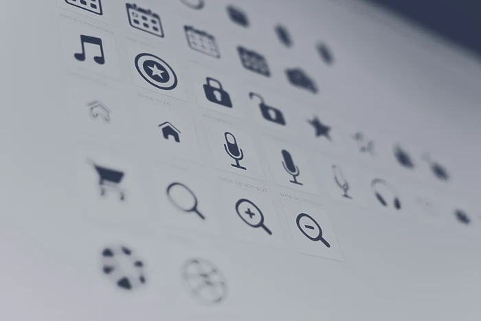  A collection of simple icons for web design, including icons for social media, navigation, and file types.