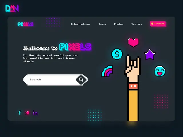 A retro-inspired website design with pixel art, vibrant colors, and nostalgic typography.